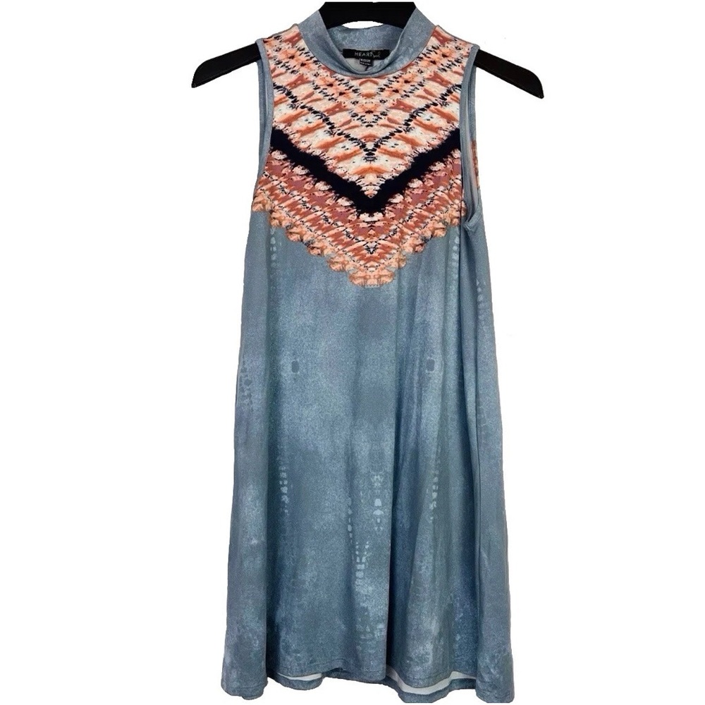 Heart Soul Women's Midi Sleeveless Tie Dye Lightweight Shift Dress Size Medium
